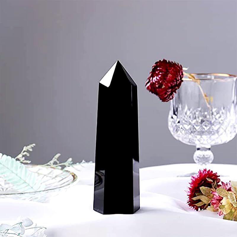 新品】 [TANAKA・YA] 天然石 黒曜石ポイント 厳選 上? 置き物 浄化用