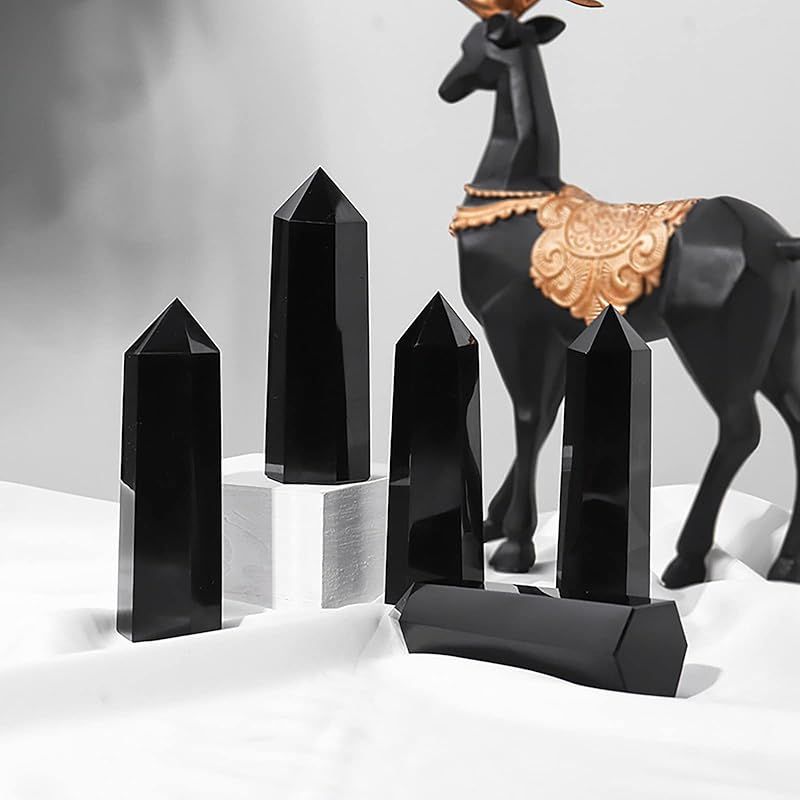 新品】 [TANAKA・YA] 天然石 黒曜石ポイント 厳選 上? 置き物 浄化用