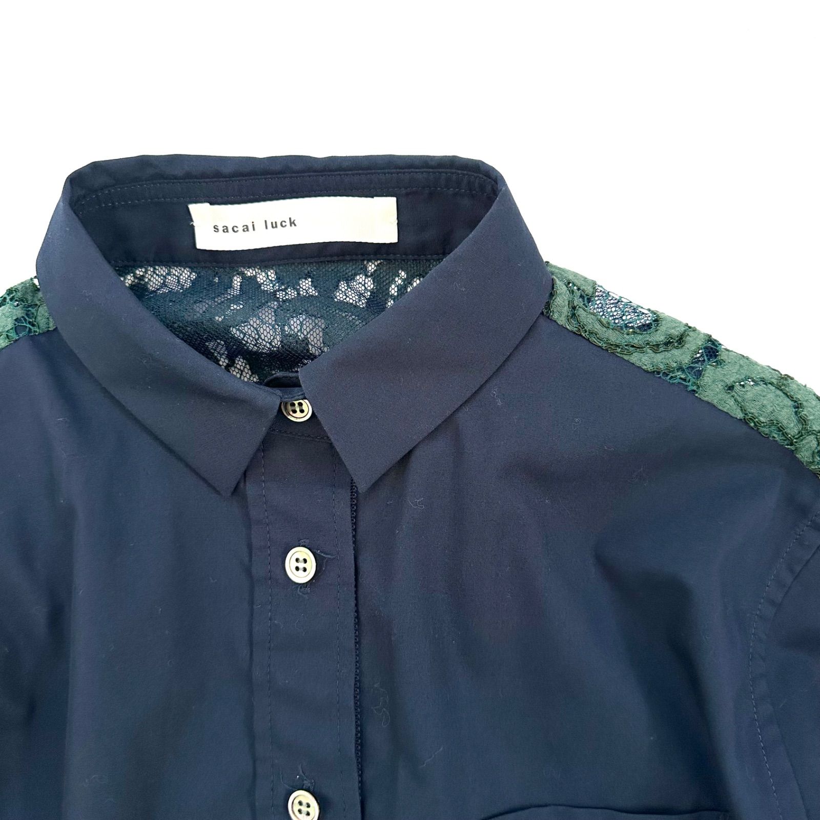 sacai luck Embroydery Lace Shirt サカイ ラック レース切替 シャツ 