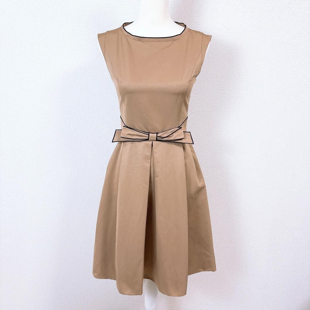 未使用タグ付☆ FOXEY ノースリーブリボンワンピース 38 Aラインフレア