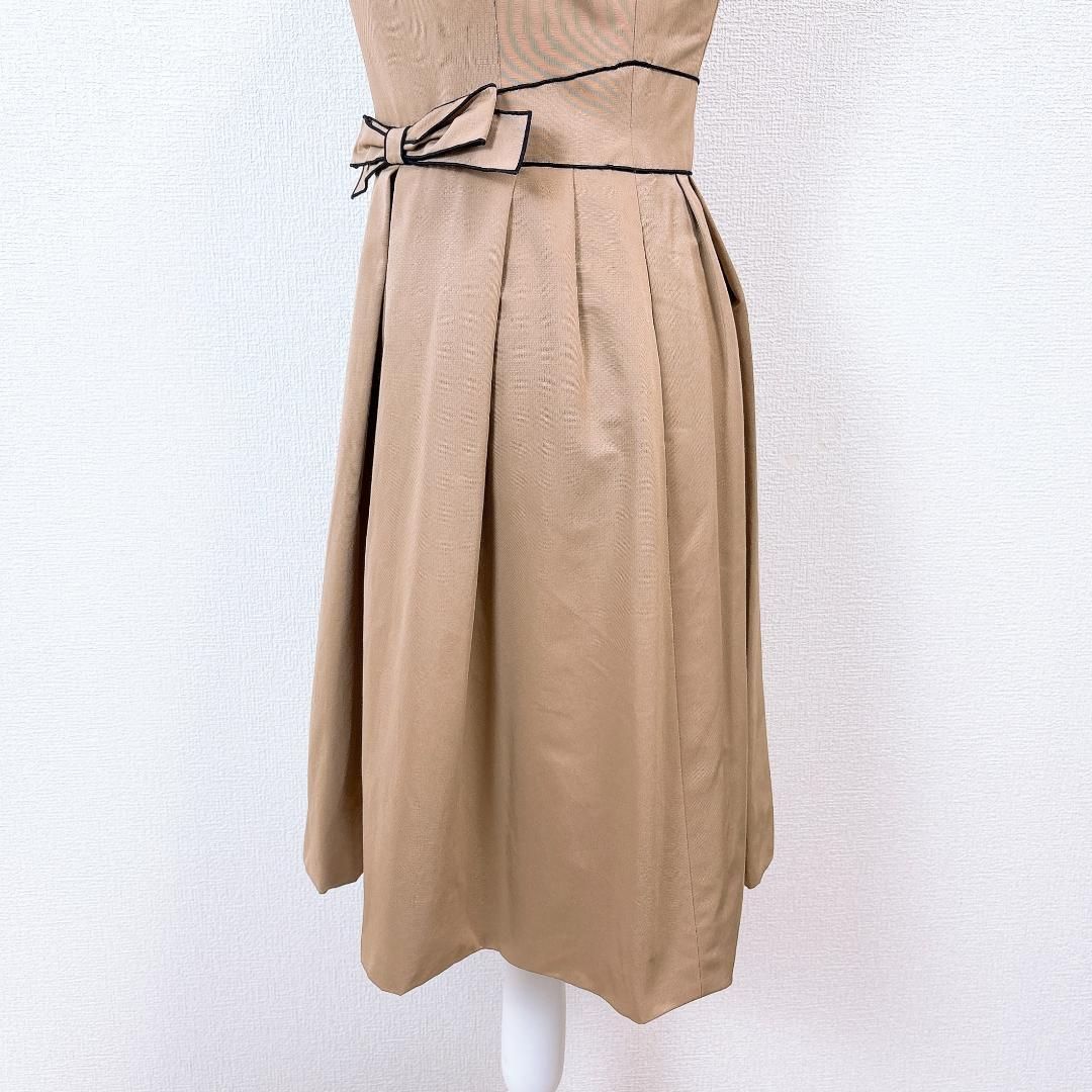 未使用タグ付☆ FOXEY ノースリーブリボンワンピース 38 Aラインフレア