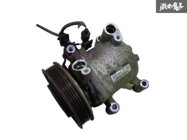 【実動外し】 MAZDA マツダ 純正 MJ34S フレア 2014年式 エアコンコンプレッサー AC 本体 447280-3320 / HFC134A 棚5-3