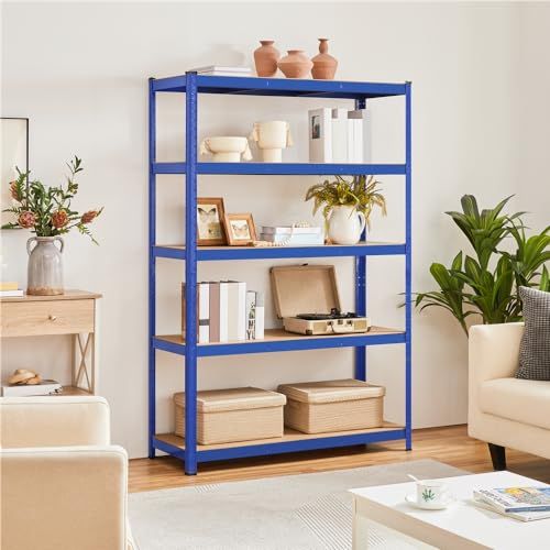 迅速に発送 Yaheetech スチールラック キッチンラック 120 x 45 180 cm 5段 オープンシェルフ メタルラック 収納棚 ステンレスラック 高さ調節可 防サビ加工 ネジなし 組立簡単 幅120 耐荷重875 kg キッチン 物置 4 dd 530 e 3