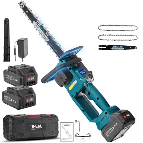 迅速に発送 チェーンソー 電動ノコギリ 山本造園会社監修 14インチ 12インチ 高速電動チェーンソー PSE認証済 ブラシレスモーター搭載 高切断力 軽量コンパクト 自動給油 工具不要 4 0 Ah残量表示バッテリー付 マキタ18 Vバ f 27568
