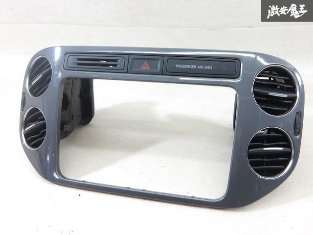 割れ無し VW 純正 5N ティグアン  2011年式 オーディオパネル ナビパネル 取付金具 金具 ハーネス 配線付 5N0858069 内装 即納 棚