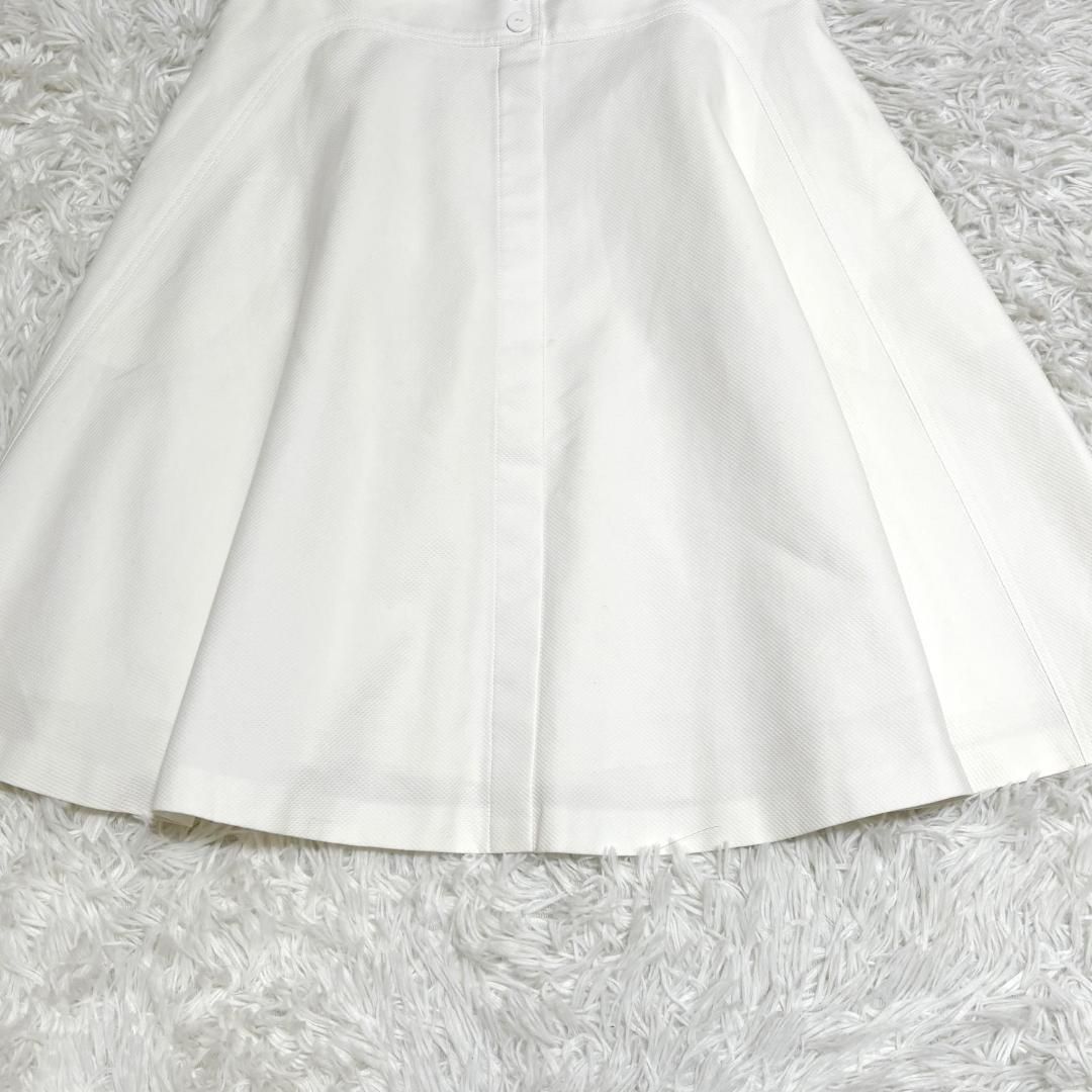 美品 FOXEY 切り替え フレアスカート 38 S ホワイト - メルカリ