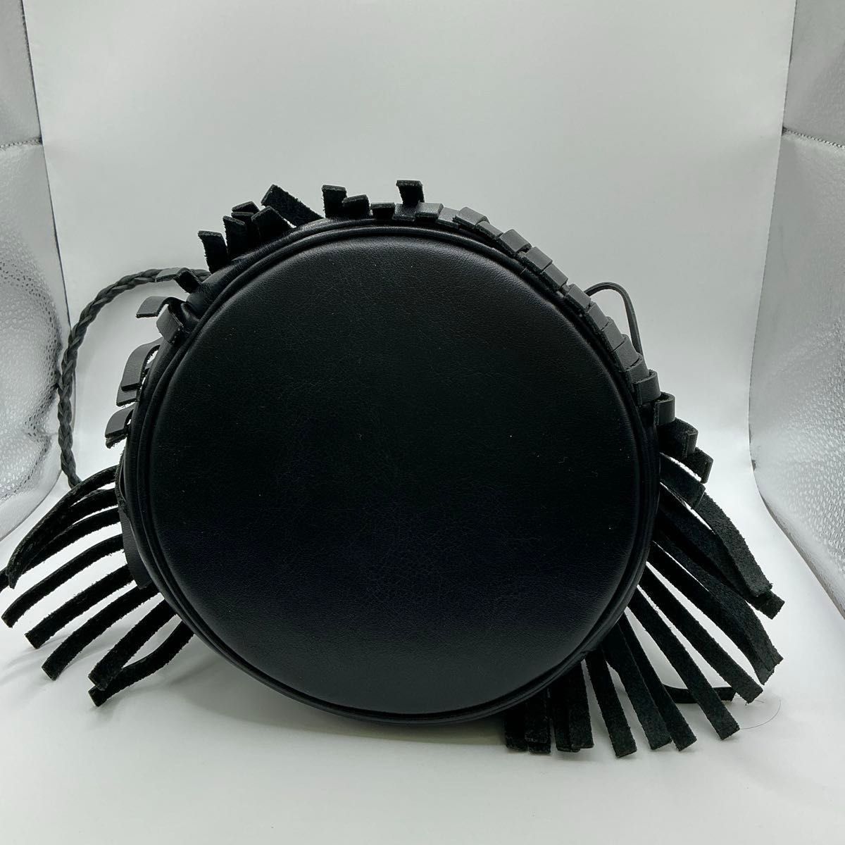 美品□ J&M DAVIDSON カーニバル フリンジ バッグ レザー 巾着