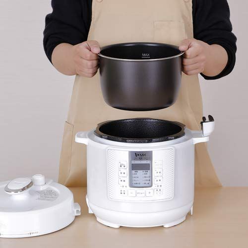 エムケー精工 電気圧力鍋 3 L 3～4人前 ヘルシーマルチポット ホワイト 1台6役 EA-130 Wpo f 6 d 4 e 01