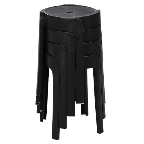 迅速に発送 AZNABLE ガーデンチェア スタッキングスツール ルームチェア 丸いす 椅子 重ねられる ブラック 8608 a 1 fa