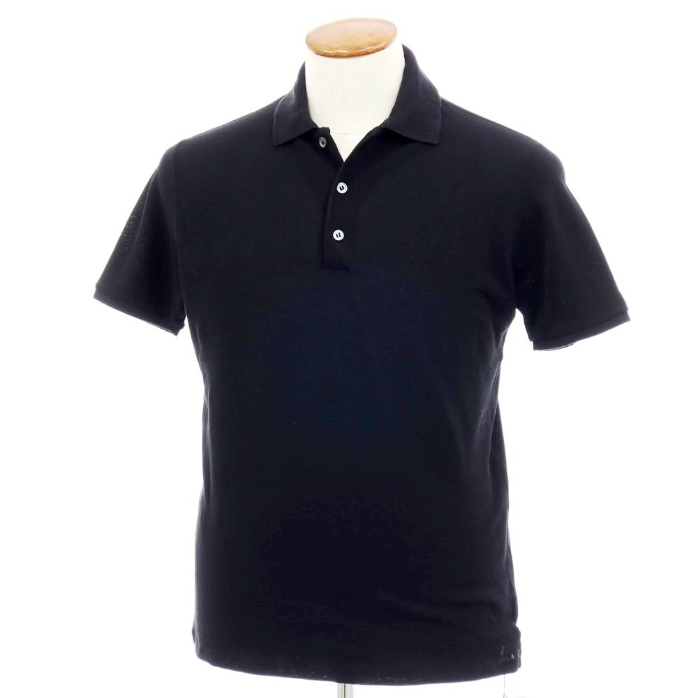 【名作！必須！】ザノーネ　半袖 中古】ザノーネ ZANONE アイスピケコットン 半袖ポロシャツ ブラック