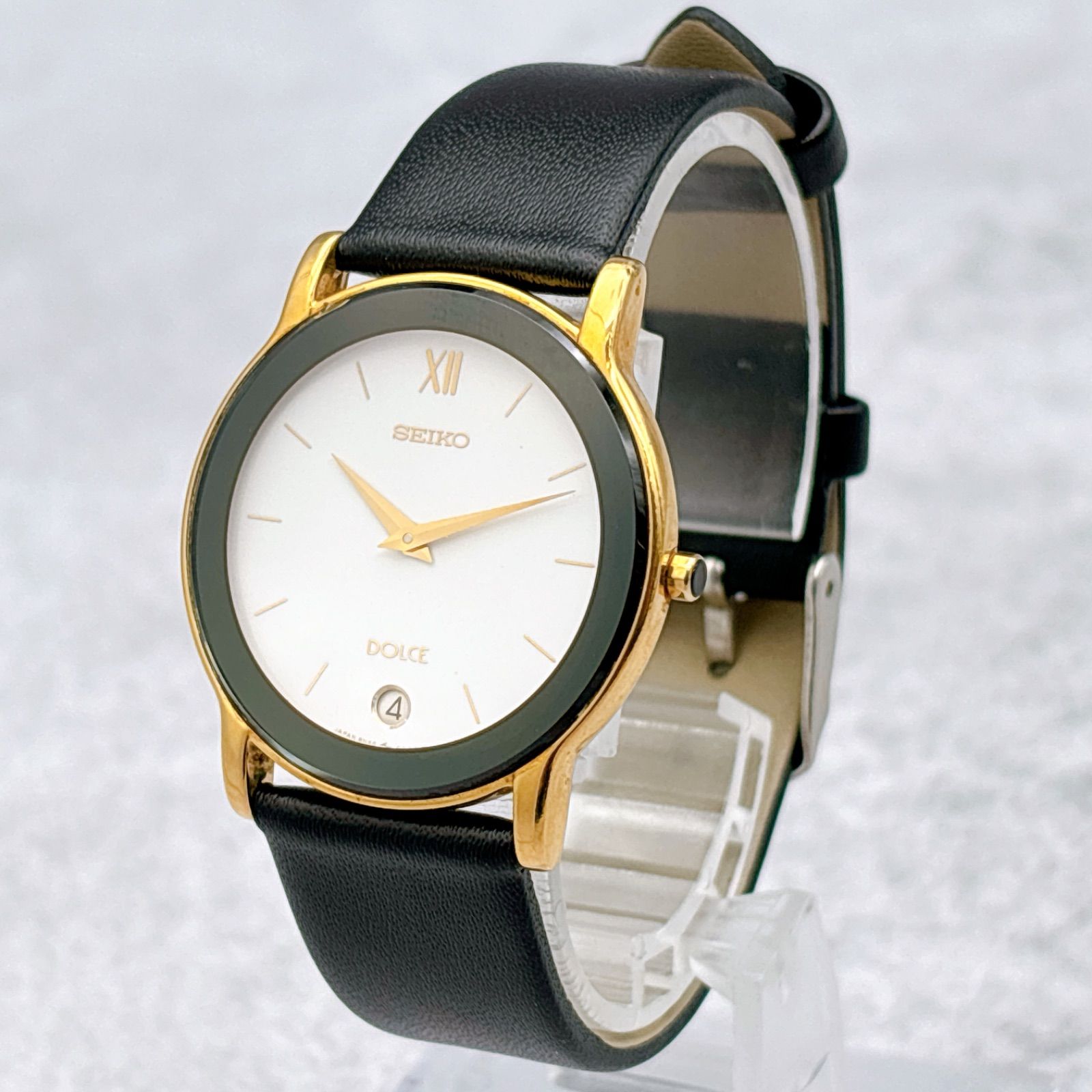 SEIKO DOLCE メンズ 腕時計 8N46-6020 デイト 白文字盤 稼働品 157