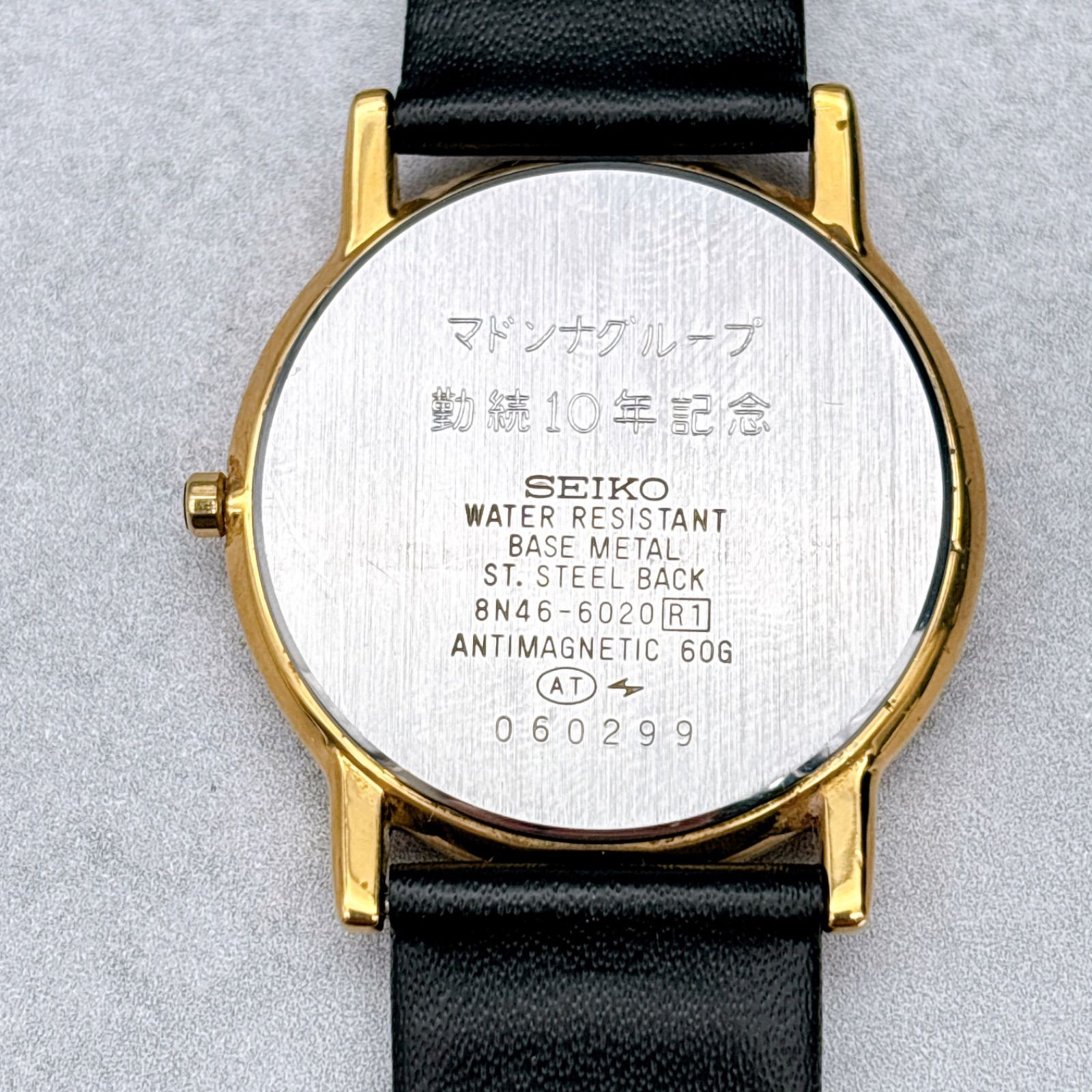 SEIKO DOLCE メンズ 腕時計 8N46-6020 デイト 白文字盤 稼働品 157