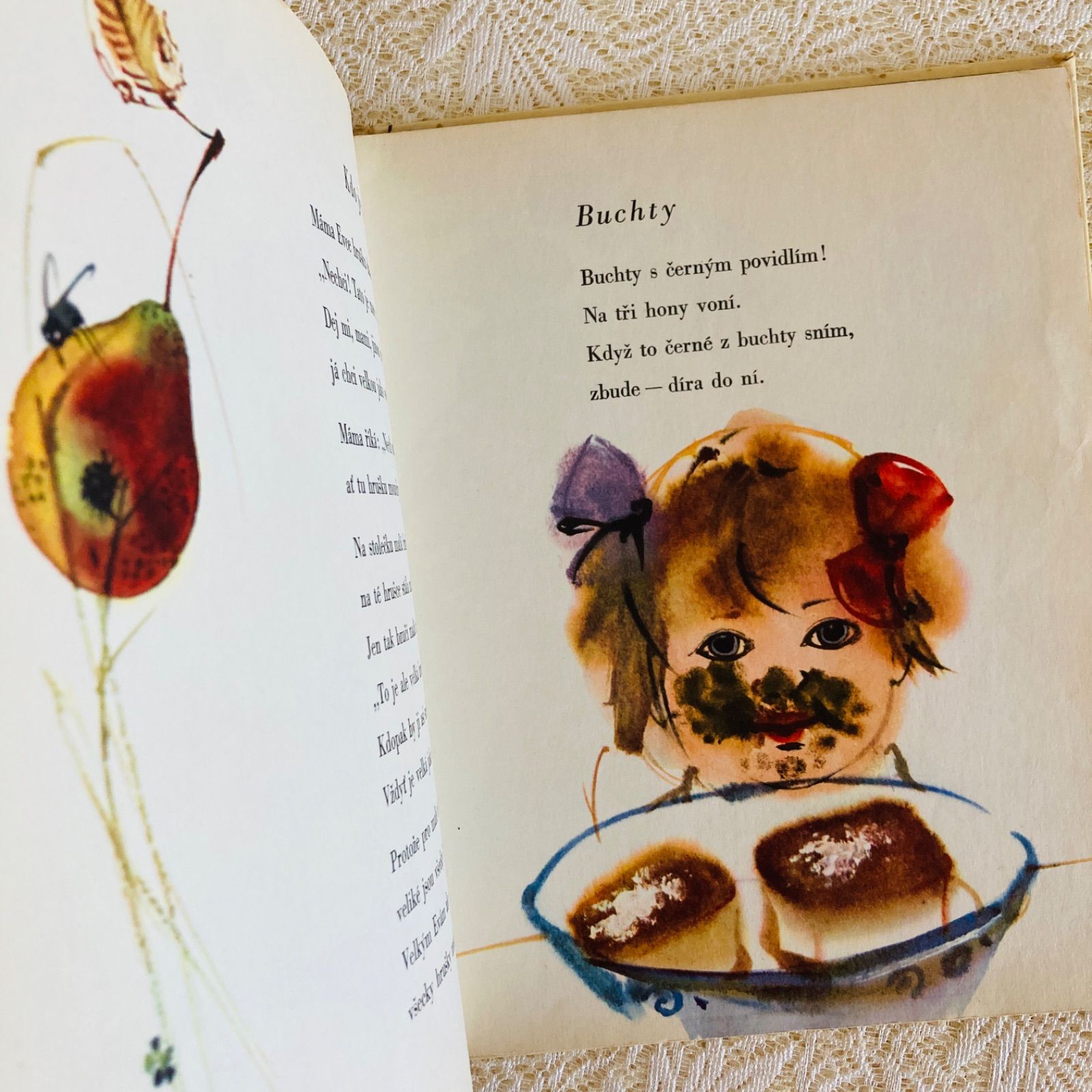 ミルコ・ハナーク挿絵の美しい絵本 チェコ語詩集 インテリア洋書・古書