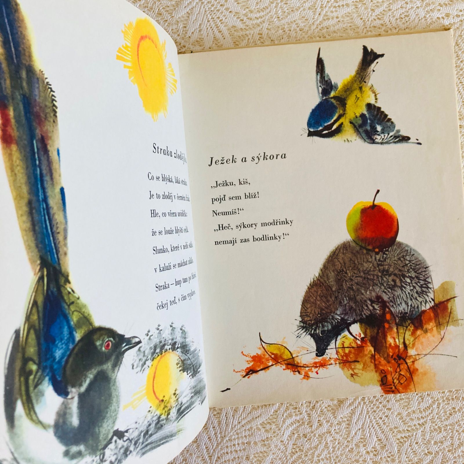 ミルコ・ハナーク挿絵の美しい絵本 チェコ語詩集 インテリア洋書・古書