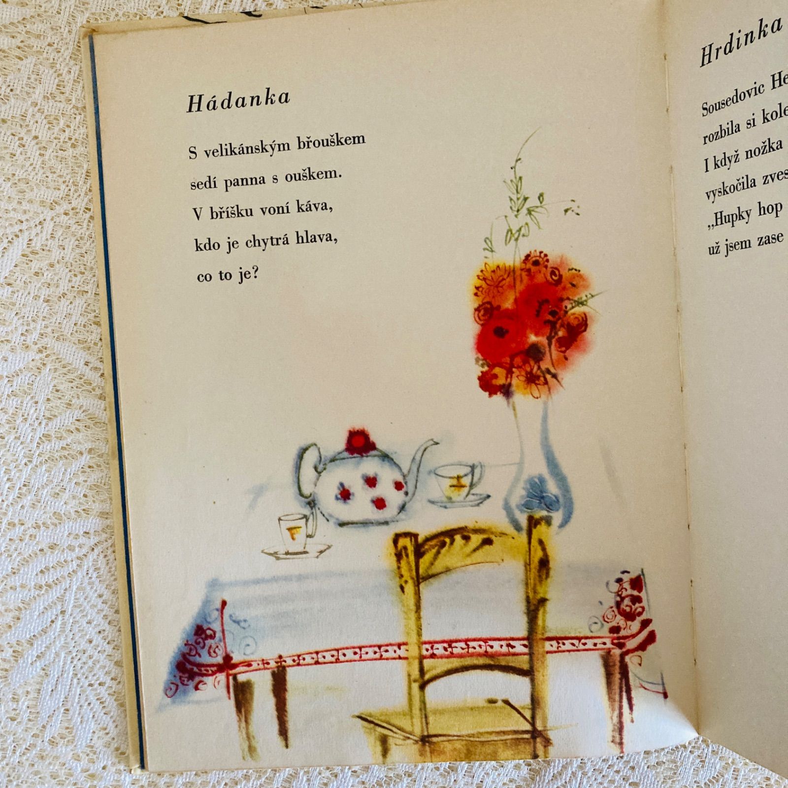 ミルコ・ハナーク挿絵の美しい絵本 チェコ語詩集 インテリア洋書・古書