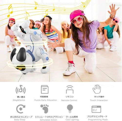  ロボット犬 子供おもちゃ タッチコントロール 音声制御 英語のみ スタントドッグ Robot 犬 ロボット プログラム 歩く|ダンス|ソング|甘える|怒る USB-C充電式内蔵バッテリー 電子ペット 女の子 男の子のおもちゃ 小 14 b 997 f 2 その他 キッチン 食器