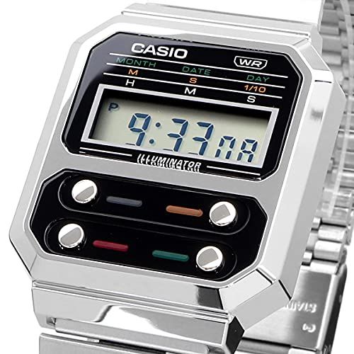 カシオ CASIO デジタル 腕時計 復刻デザイン A 100 WE-1 メンズ 海外モデル シルバー 並行輸入品 po 936 f 99 b 7
