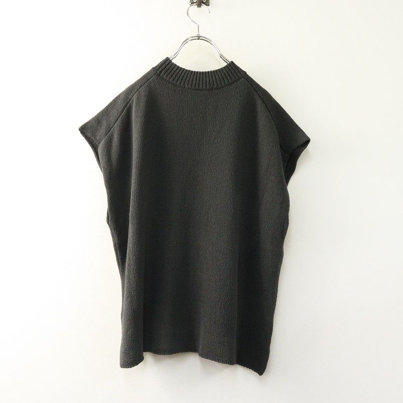 2021 SS エヴァムエヴァ evam eva silk lily vest シルク リリー ベスト チャコールグレー ニット モック