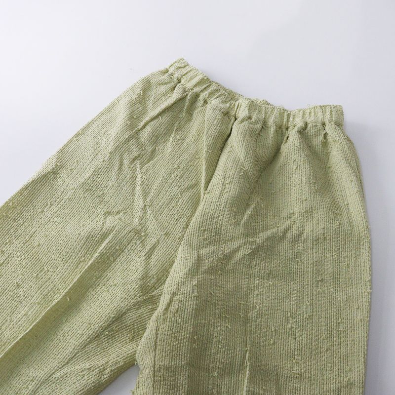 2025SS キリ qiri sashiko jacquard ギャザーパンツ F＼ペールイエロー