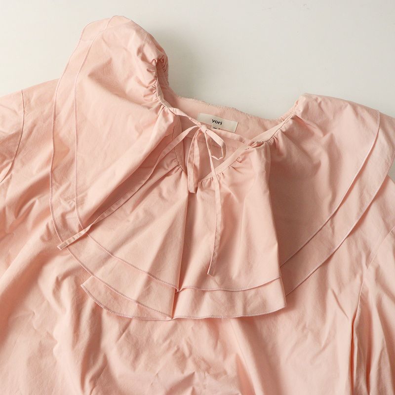 美品 2023AW ヨリ yori ダブルフリルカラーブラウス 38＼ピンク