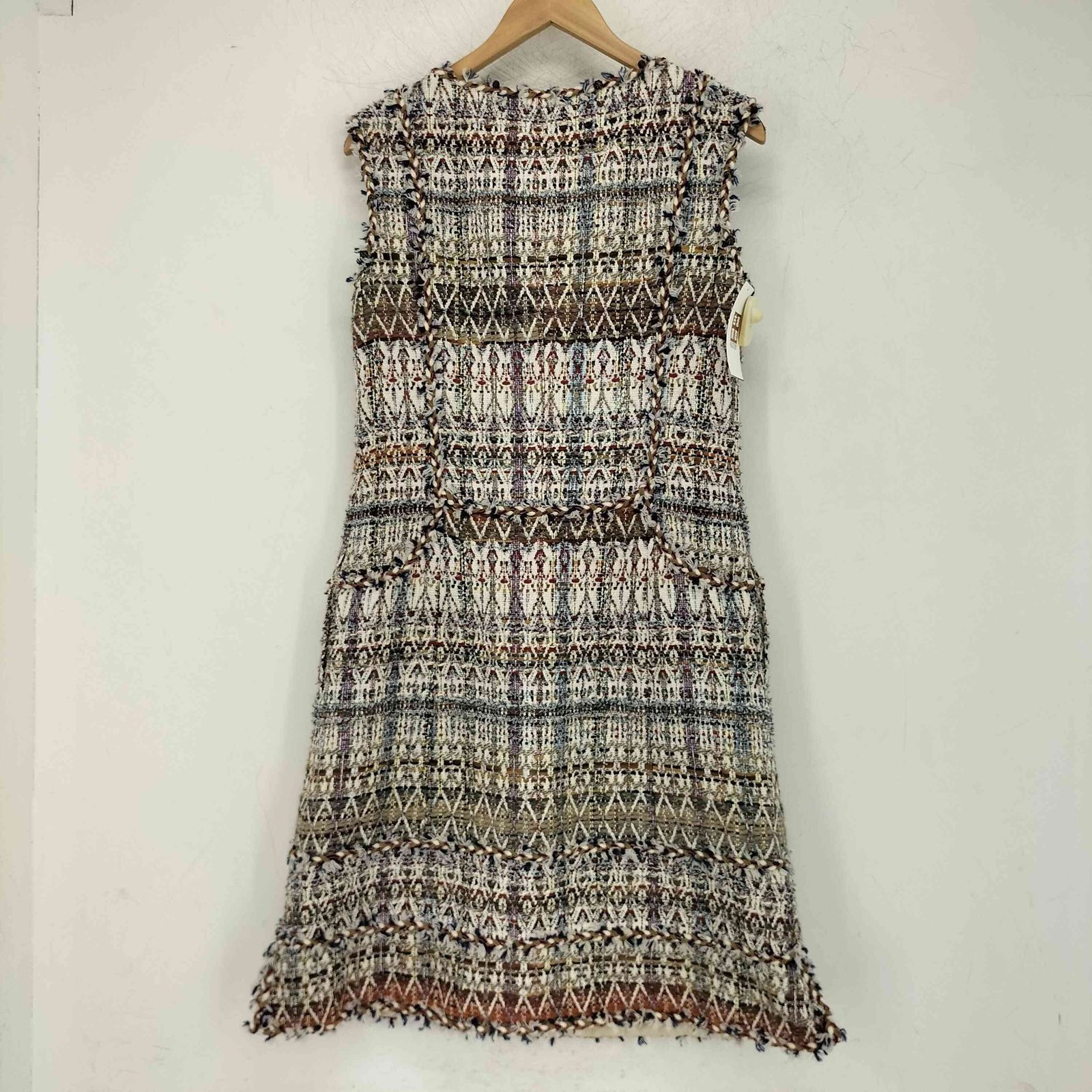 ルネ Rene TISSUE ツイード ウール混 ノースリーブ ワンピース