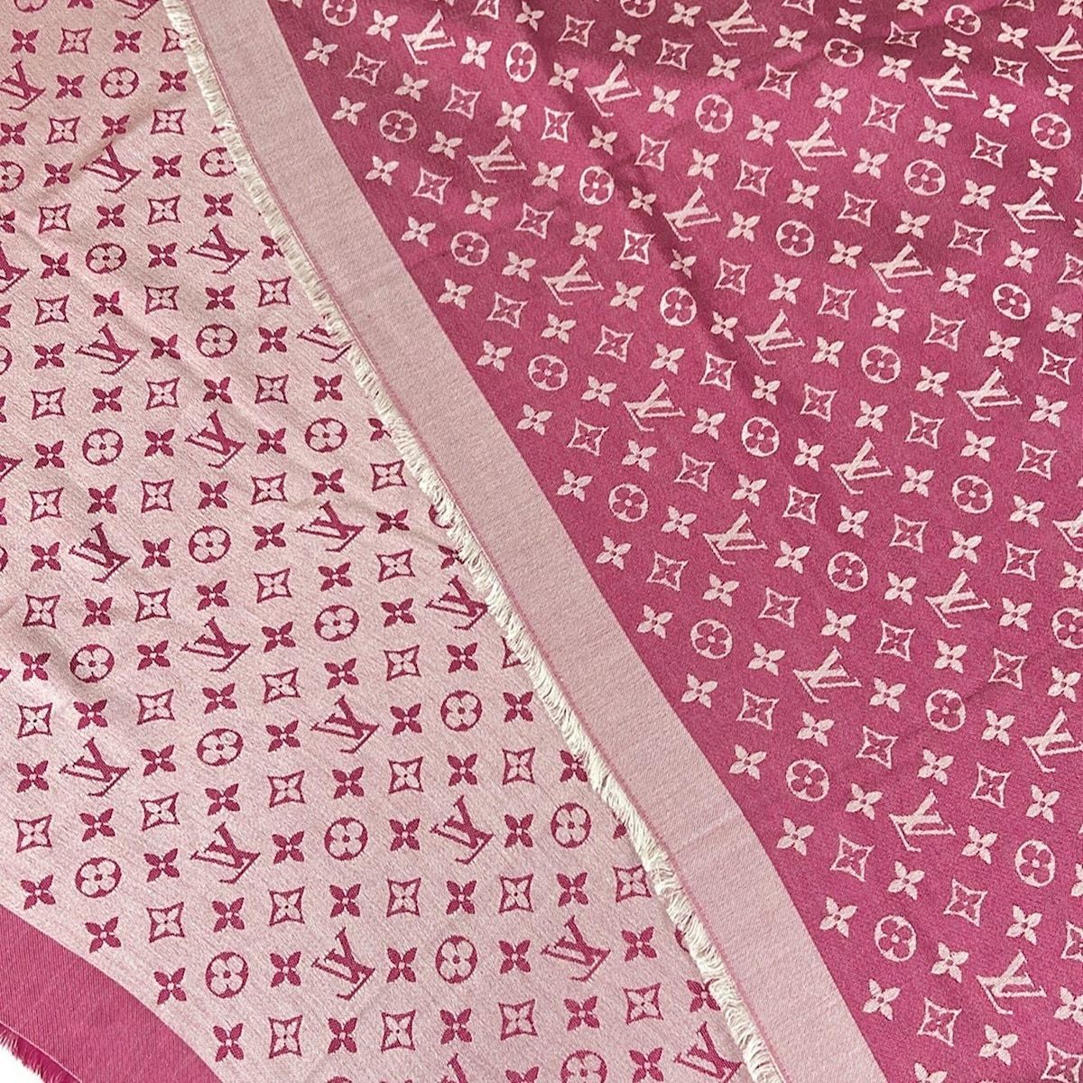 LOUIS VUITTON(ルイヴィトン) スカーフ美品 - ピンク ウール、シルク