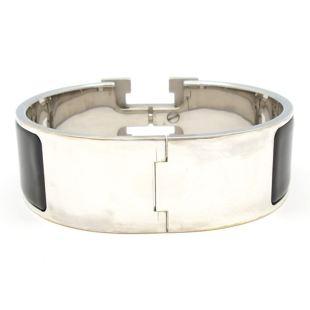 HERMES(エルメス) バングル クリック・クラックH シルバー×黒 - メルカリ