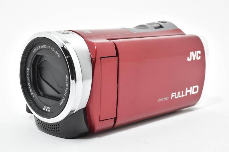 実用光学美品 箱あり】JVC Everio GZ-HM155 赤 レッド ビデオカメラ
