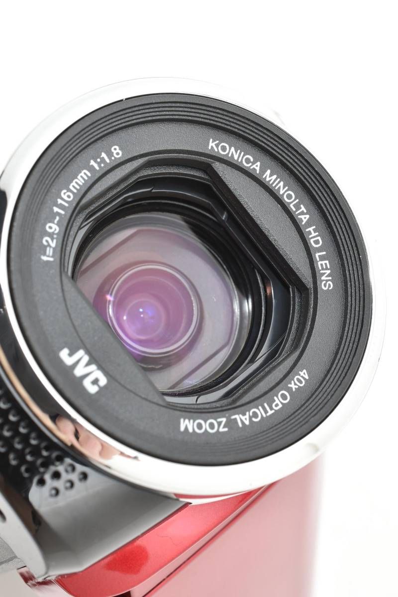 実用光学美品】JVC Everio GZ-HM33 赤 レッド SDカード16GB付き ビデオ