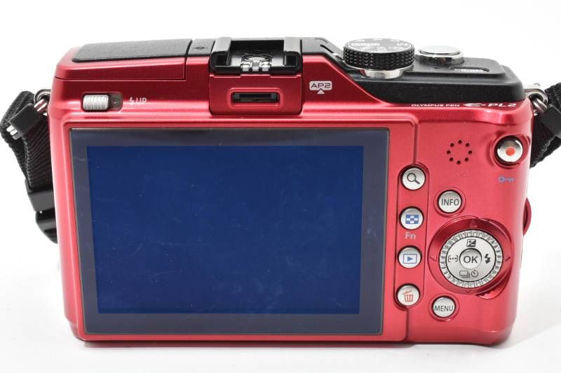 実用光学美品】Olympus オリンパス PEN E-PL2 ボディ 赤 レッド ミラー