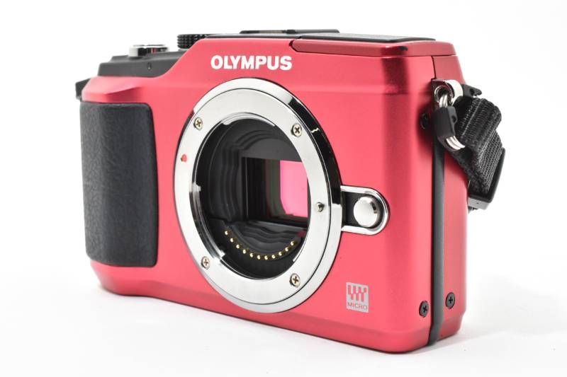 実用光学美品】Olympus オリンパス PEN E-PL2 ボディ 赤 レッド ミラー