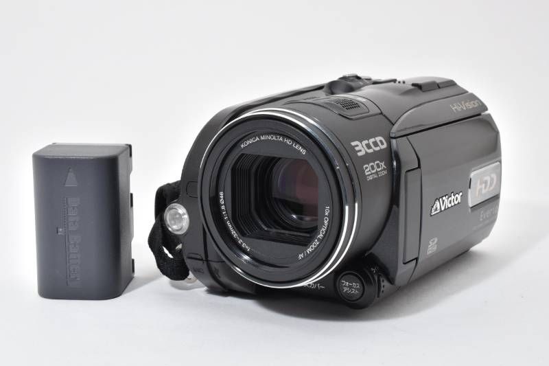 ビクターEverioセット 実用品】Victor ビクター Everio GZ-HD3 黒 ブラック ビデオカメラ
