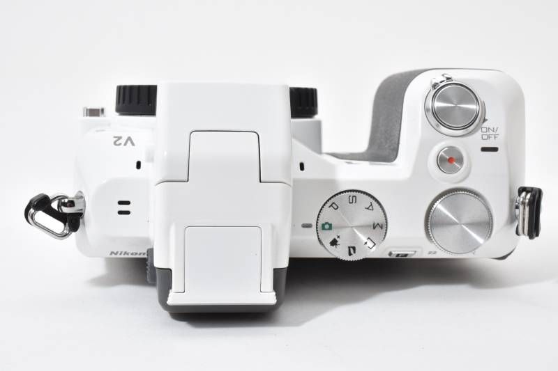 光学極上品】Nikon ニコン NIKON1 V2 ボディ 白 ホワイト ボディ