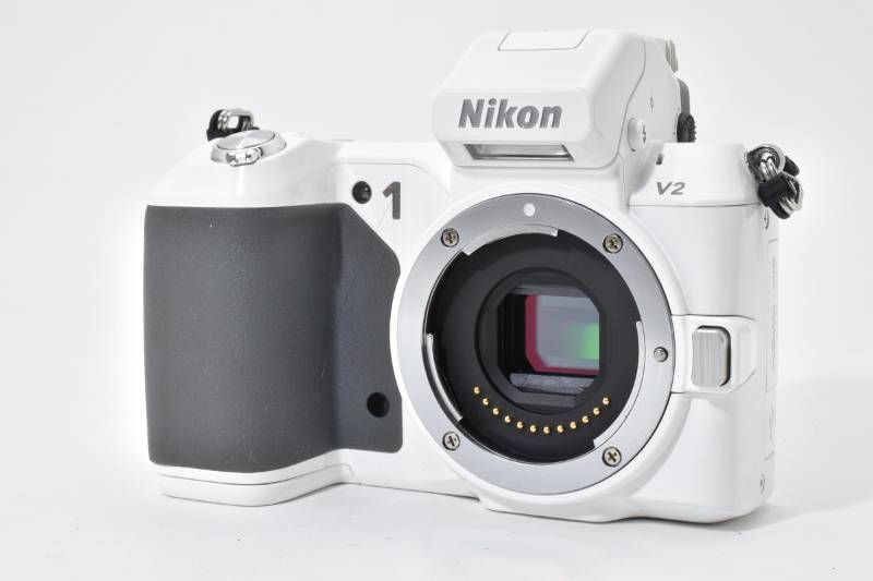 光学極上品】Nikon ニコン NIKON1 V2 ボディ 白 ホワイト ボディ