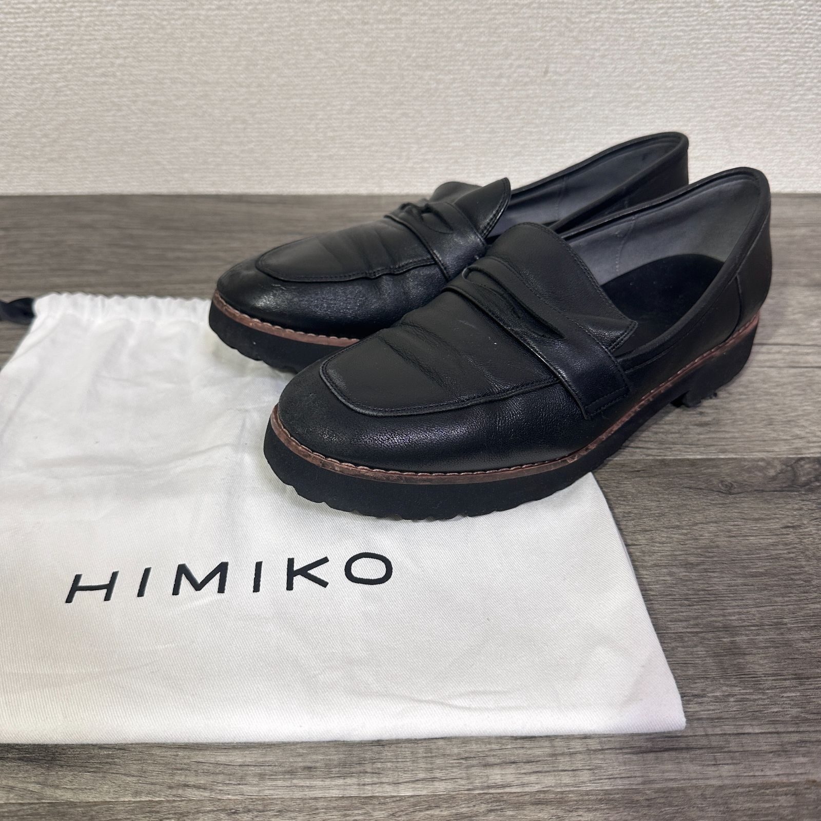 HIMIKO 卑弥呼 トラックソールローファー 本革 軽量 コインローファー