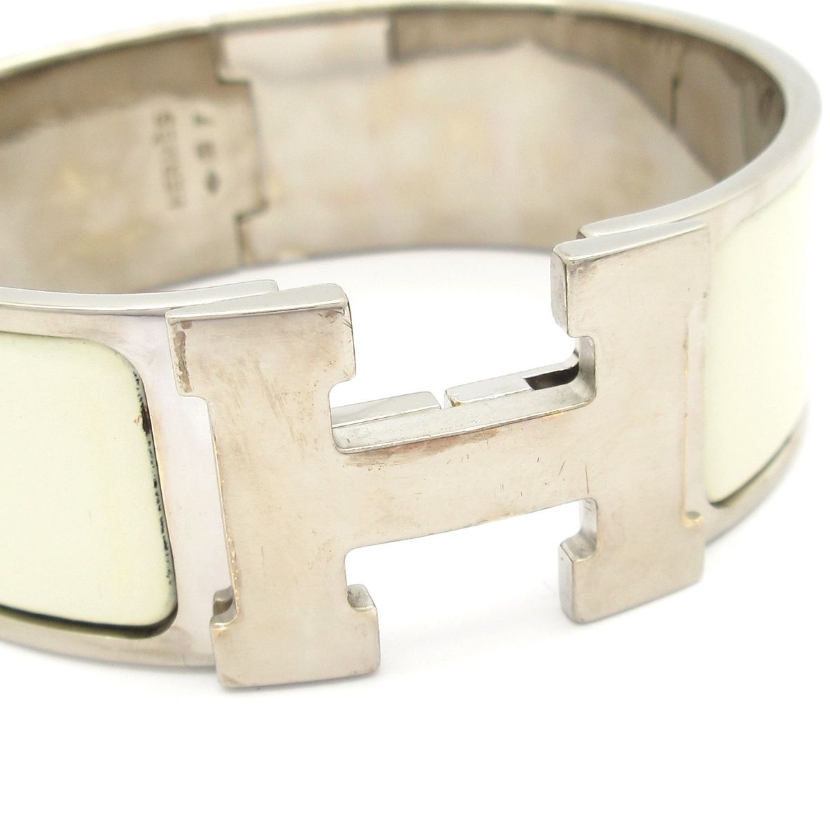 HERMES(エルメス) バングル クリック・クラックH シルバー×白 - メルカリ