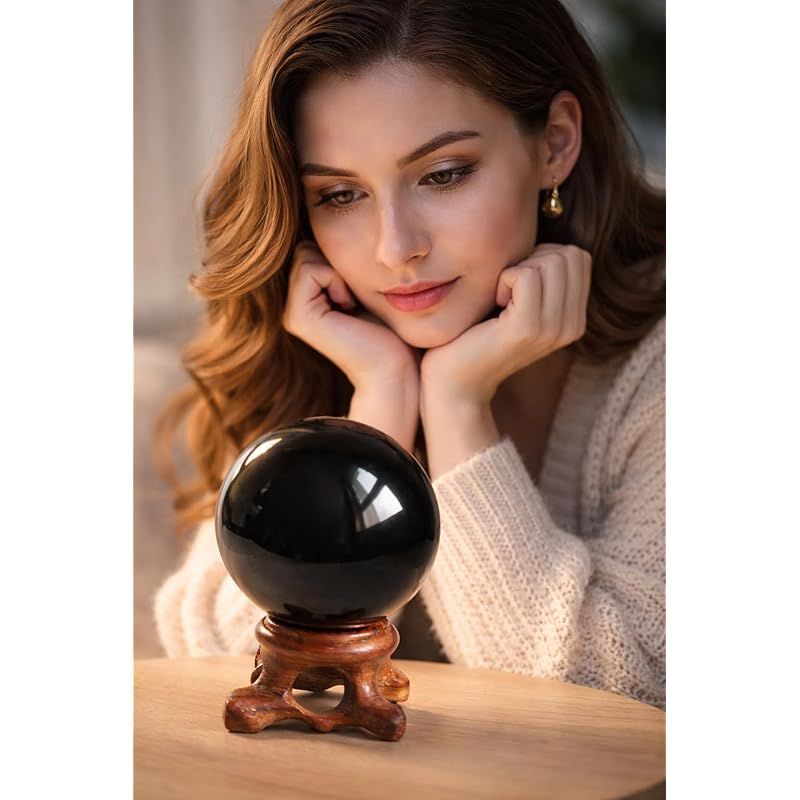 新品】 黒曜石オブシディアン原石 丸玉 クリスタルボール 天然石 浄化