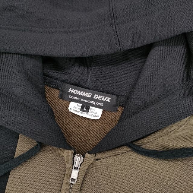 COMME des GARCONS HOMME DEUX 切替 ジップ パーカー AD2023 ブラック