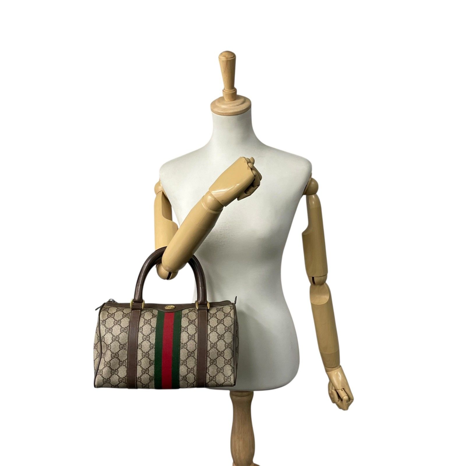 GUCCI グッチ ヴィンテージ GGスプリーム ミニボストン ハンドバッグ 