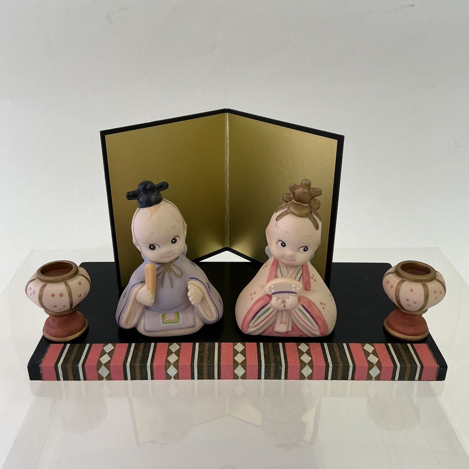 キューピー 雛人形 2体セット 屏風付き 桃の節句 飾り物 ひな人形
