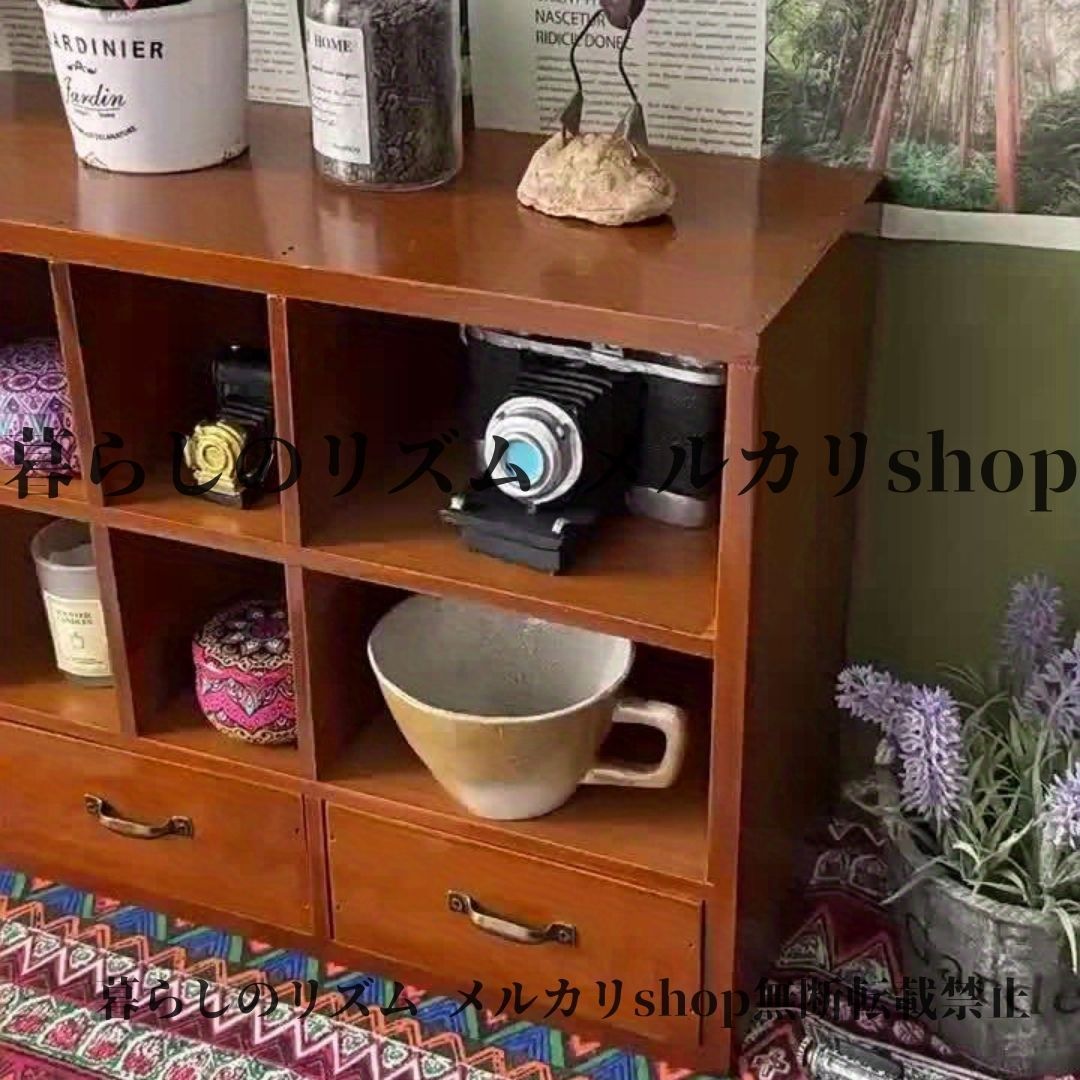  調味料ラック キッチンラック ヴィンテージ 収納キャビネット デスクトップオーガナイザーボックス テープ 化粧品 文具用 木製引き出し付き デスク 引き出しオーガナイザー 家庭用収納 キッチン カフェ コーヒーショップ コーヒー好き 調味料ラック キッチン収納 ラック