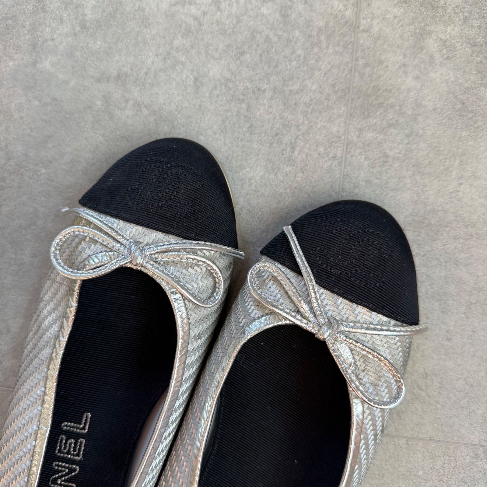 美品シャネル パンプス36ココマーク リボン スリングバック シューズ