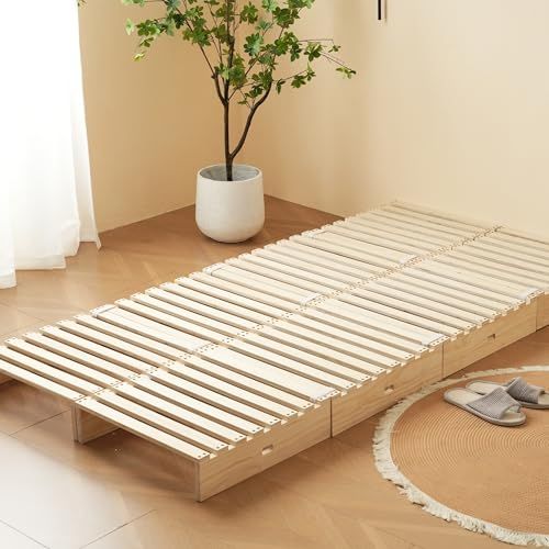 迅速に発送 パレットベッド 天然木 すのこ シングル セット 組み立て不要 木製 フレーム 高さ調整 お掃除ロボット対応 おしゃれ 分割式 湿気 カビ対策 フェルトパッド付き 8 4 ea 1 fefc