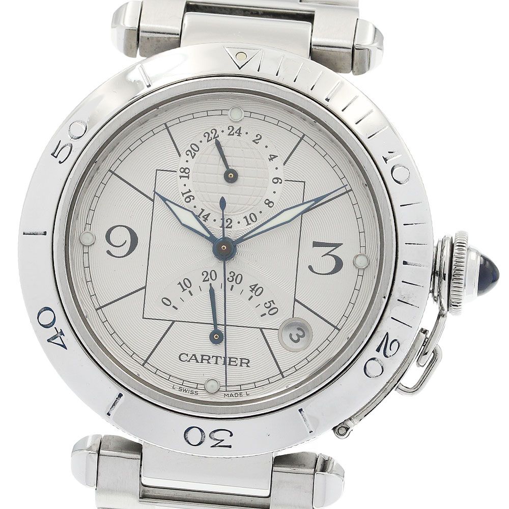 カルティエ CARTIER W31037H3 パシャ38ｍｍ GMT パワーリザーブ 自動巻き メンズ _899509