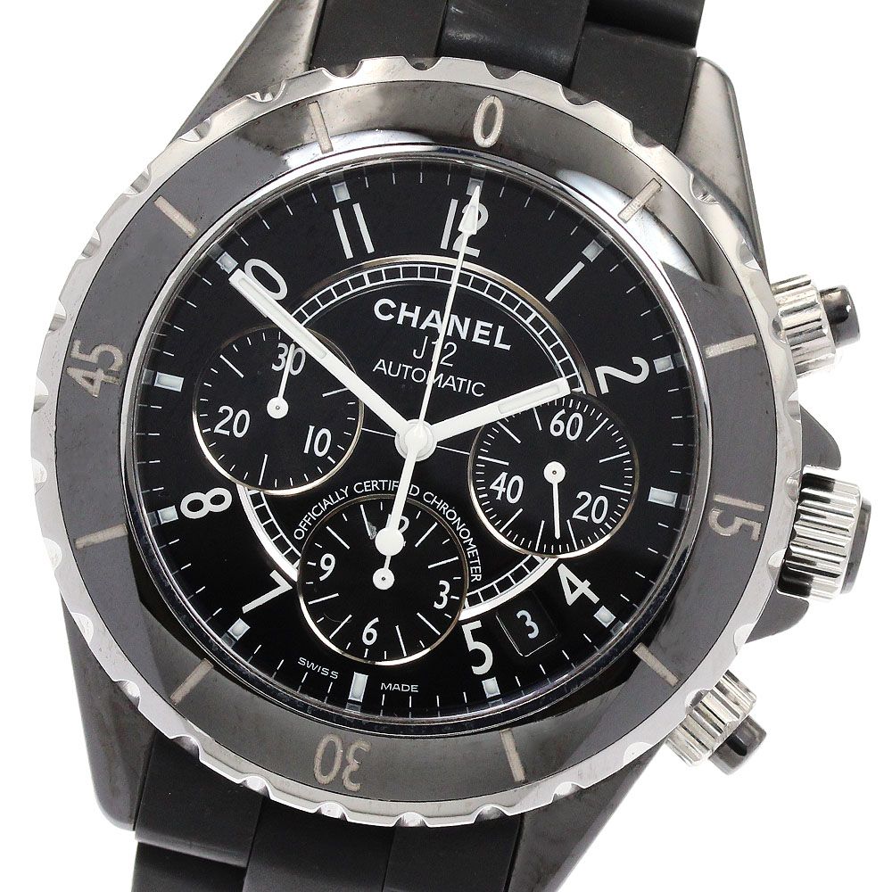 シャネル CHANEL H0939 J12 黒セラミック クロノグラフ 自動巻き メンズ _938257