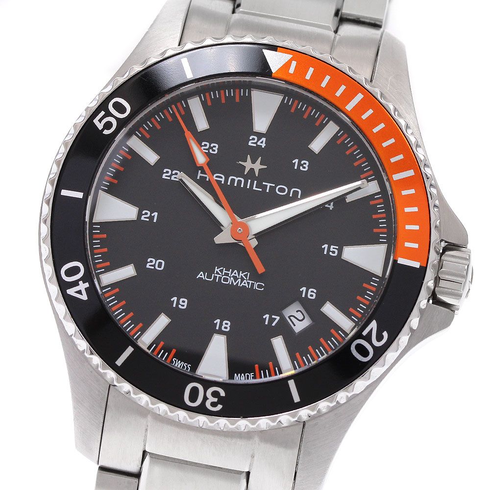 ハミルトン HAMILTON H823050 カーキ ネイビー スキューバー デイト 自動巻き メンズ _935234