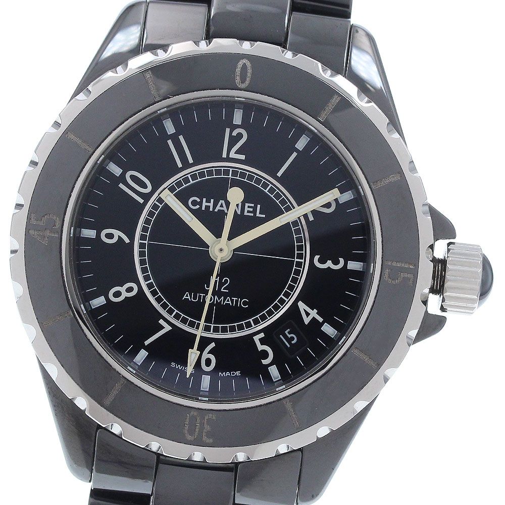 訳あり シャネル CHANEL H0685 J12 黒セラミック 38MM デイト 自動巻き メンズ 保証書付き_932338