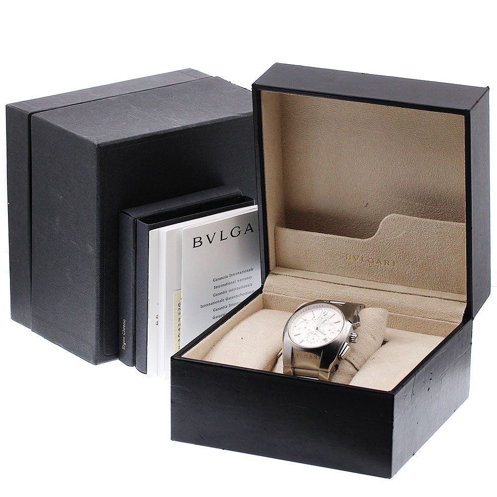  ブルガリ BVLGARI EG40SCH エルゴン クロノグラフ 自動巻き メンズ 箱 保証書付き_939665 無地シャツ 自動巻き時計 腕時計(アナログ)