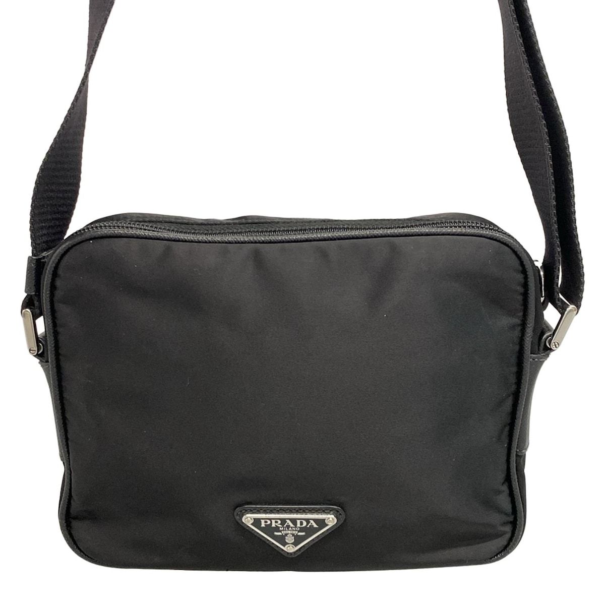 新品 PRADA プラダ Re-Nylon メッセンジャーバッグ 2VH144 PRADA(プラダ) ショルダーバッグ - 2VH144 黒 Re-Nylon レザー - メルカリ