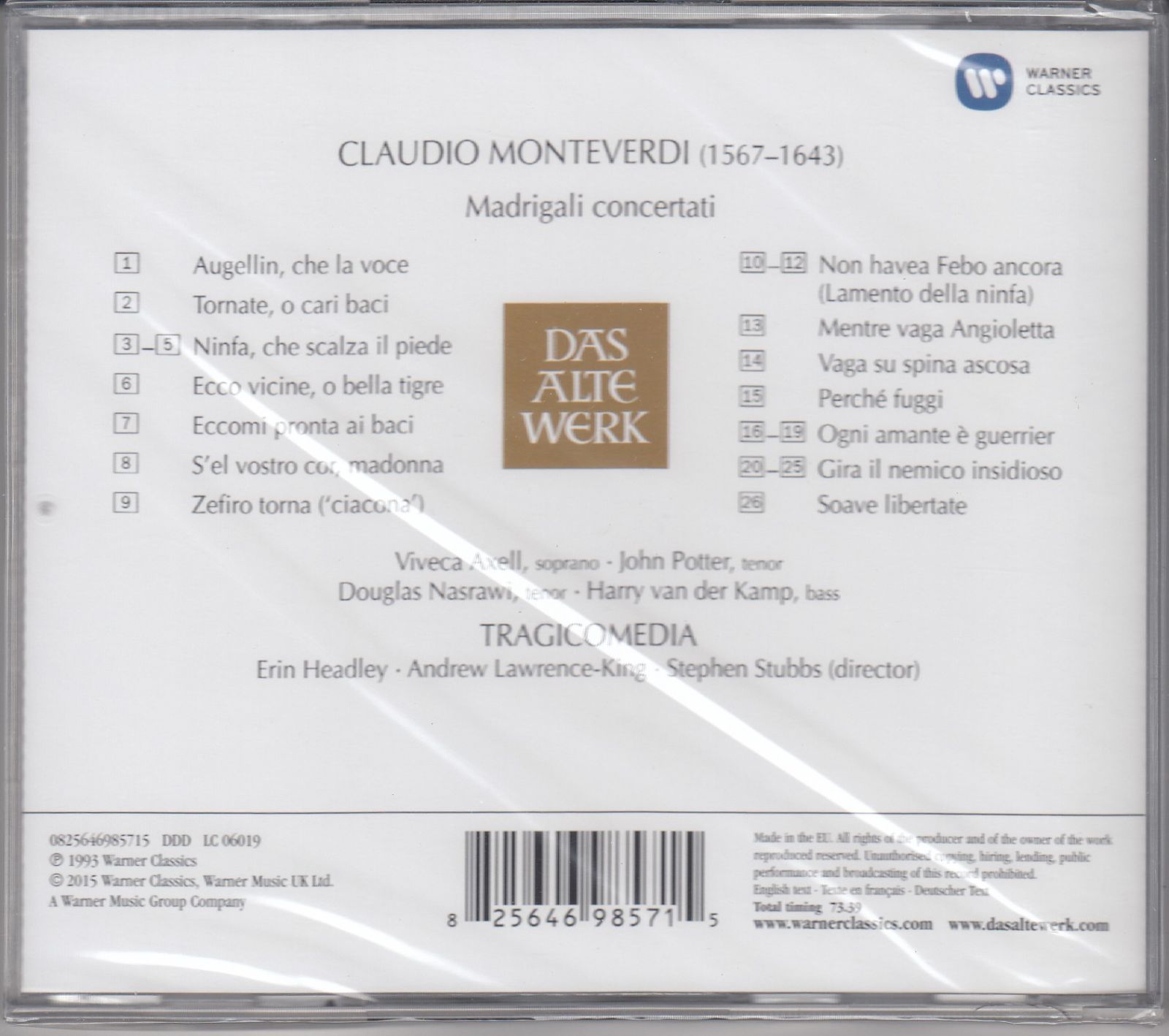 CD/Warner]モンテヴェルディ:マドリガーレ集第8巻から竪琴の調子を